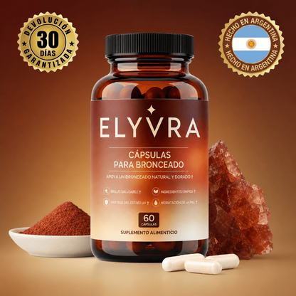 Bronceador ELYVRA | Potencia un bronceado natural, uniforme y duradero,